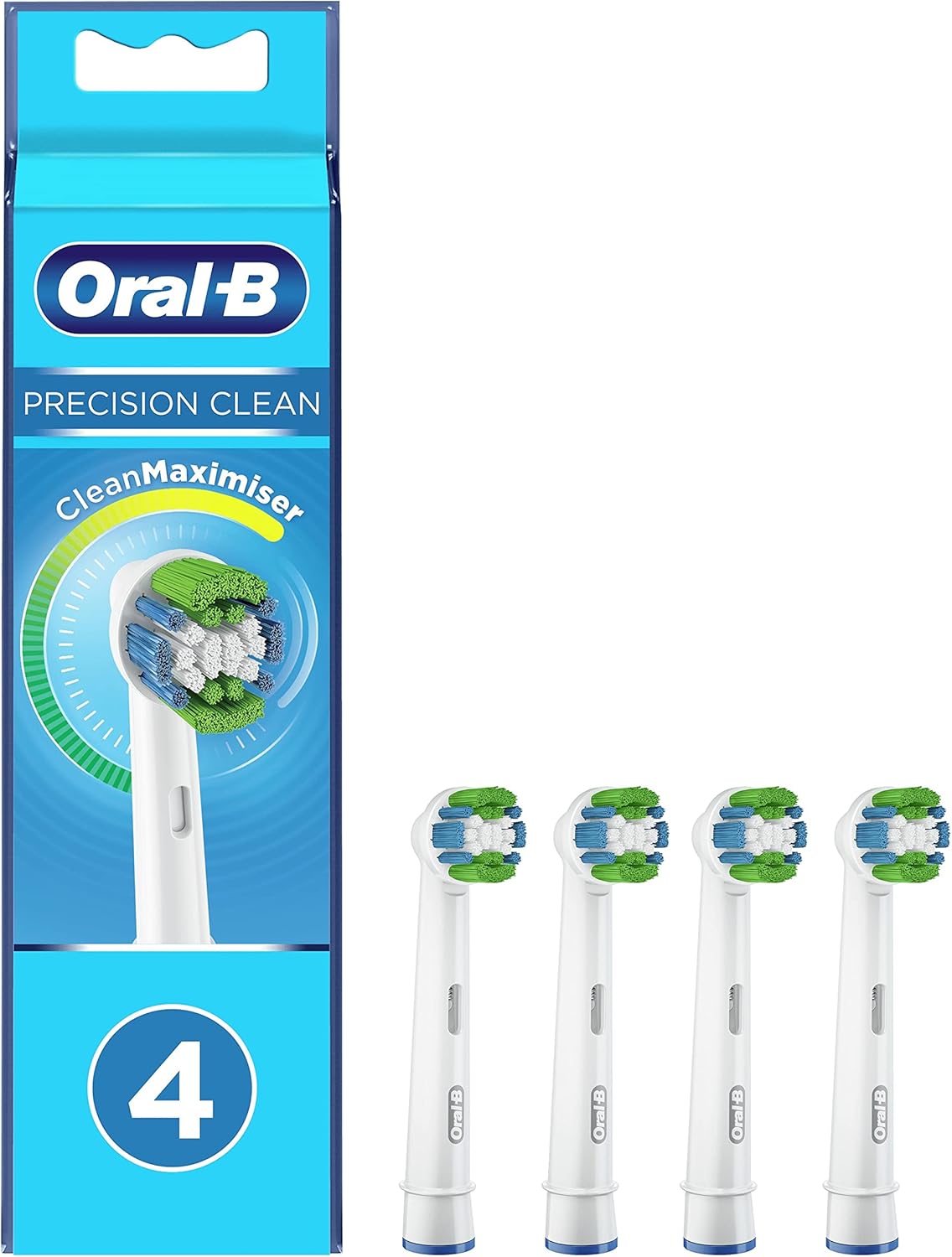 Oral-B - Precision Clean Replacement Heads with CleanMaximiser-Technology - 4 Piece Bundle (2 Packs of 2)