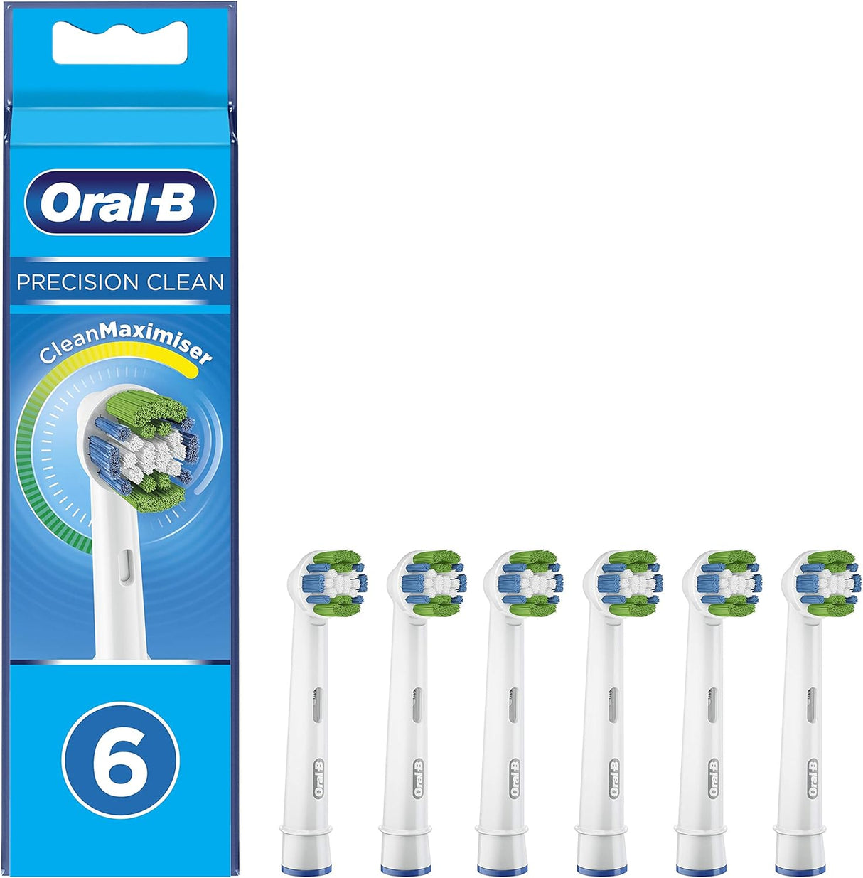 Oral-B Precision Clean Electric Toothbrush Heads with CleanMaximiser - 6 Piece Bundle (3 Packs of 2)