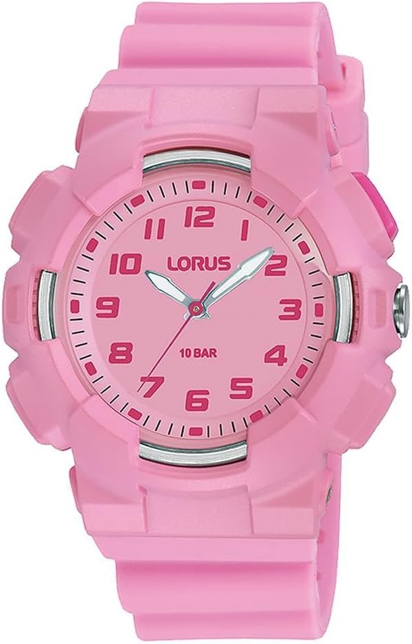 Lorus Youth Pink Silicone Strap Watch with Backlight - R2353NX9