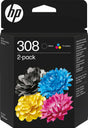 HP 308 Black and Colour Ink Cartridge Combo Pack - 6L6S6UE