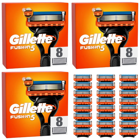 Gillette Fusion5 Razor Blades - 24 Piece Bundle (3 x 8 Pack)