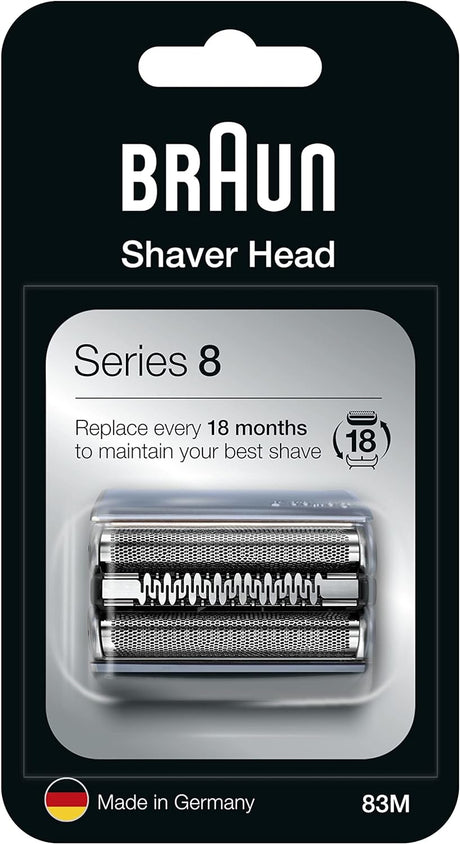 Braun Series 8 83M Electric Shaver Head Replacement - Silver - Compatible with Series 8