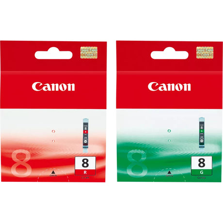 Canon CLI-8 Red Green Ink Cartridge Bundle Pack