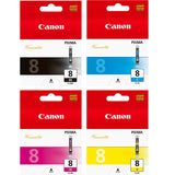 Canon CLI-8 Black Cyan Magenta Yellow Ink Cartridge Bundle Pack