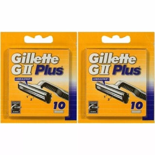Gillette Lubrastrip GII Plus Men's Razor Blades 20 Piece Bundle (4 x 5 Packs)