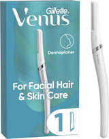 Gillette Venus Dermaplaning Facial Razor Kit – Refillable Dermaplaner with 1 Blade for Fine Hair & Exfoliation
