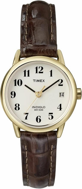 Timex Easy Reader Women's Leather Strap Date Window Watch, 25mm