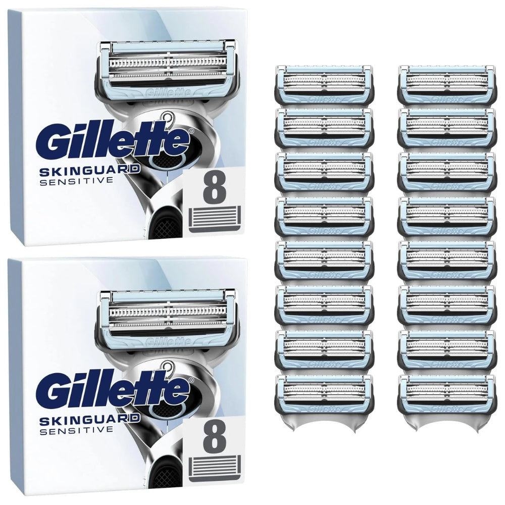 Gillette SkinGuard Sensitive Razor Blades - 16 Piece Bundle (2 Packs of 8)