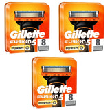 Gillette Fusion5 Power Razor Blades - 24 Piece Bundle (3 Packs of 8)