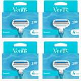 Gillette Venus Smooth Razor Blades - 16 Piece Bundle (4 Packs of 4)