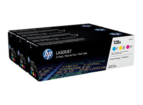 HP 128A 3-Pack Cyan/Magenta/Yellow Original LaserJet Toner Cartridges - CF371AM