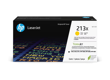HP 213X High Yield Yellow Original LaserJet Toner Cartridge - W2132X