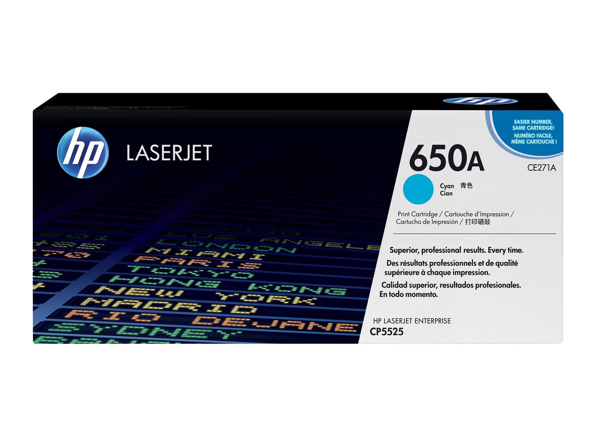 HP 650A Cyan Original Laserjet Toner Cartridge - CE271A