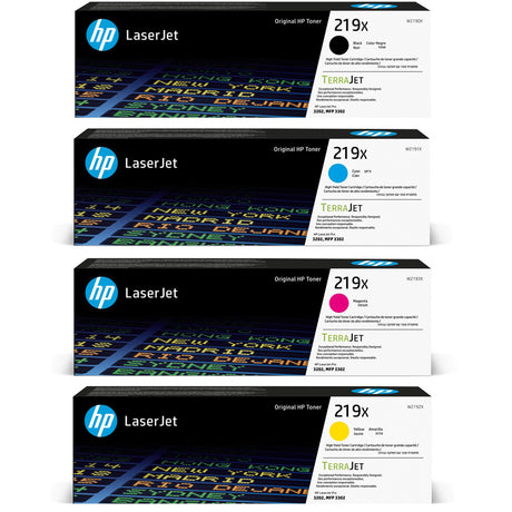 HP 219X Black Cyan Magenta Yellow Original LaserJet Toner Cartridges Multipack