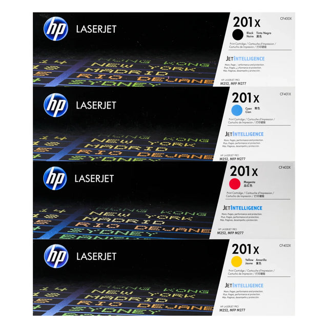 HP 201X Black Cyan Magenta Yellow Original LaserJet Toner Cartridges Multipack