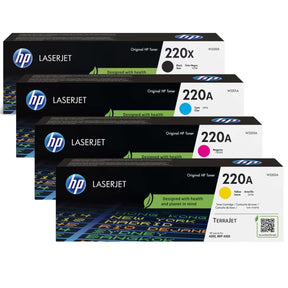 HP 220X Black 220A Cyan Magenta Yellow Original LaserJet Toner Cartridges Multipack
