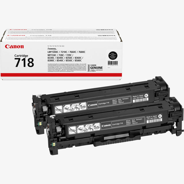 Canon 718VP Twin Value Pack Black Toner Cartridges - 2662B005
