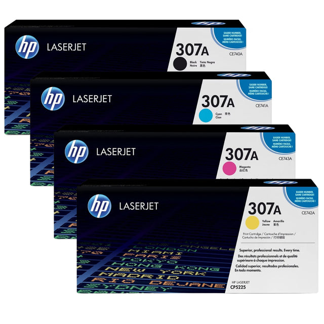 HP 307A Black Cyan Magenta Yellow Original LaserJet Toner Cartridges Multipack