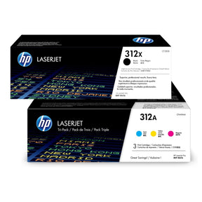 HP 312X Black 312A Cyan Magenta Yellow Original LaserJet Toner Cartridges Multipack