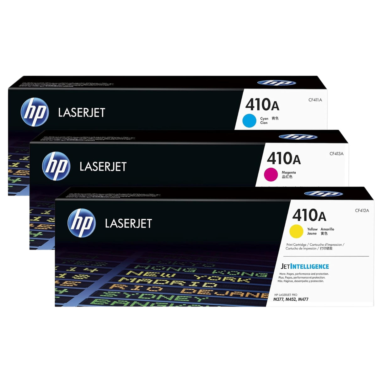 HP 410A Cyan Magenta Yellow Original LaserJet Toner Cartridges Multipack