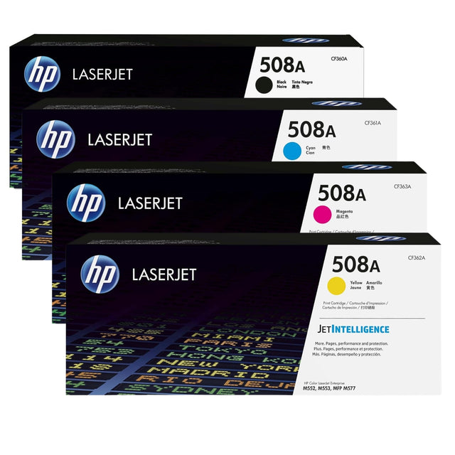 HP 508A Black Cyan Magenta Yellow Original LaserJet Toner Cartridges Multipack