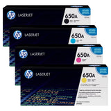HP 650A Black Cyan Magenta Yellow Original LaserJet Toner Cartridges Multipack