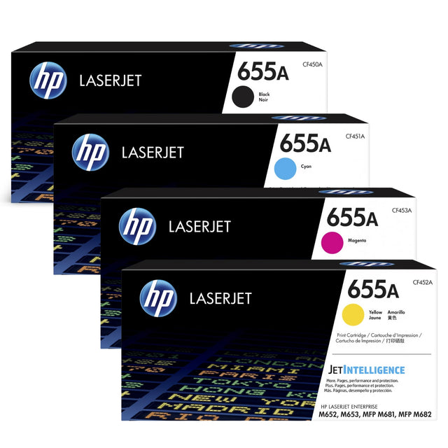 HP 655A Black Cyan Magenta Yellow Original LaserJet Toner Cartridges Multipack