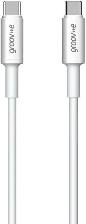 Groov-e USB-C to USB-C Charging Cable 1M, White - GVMA021WE
