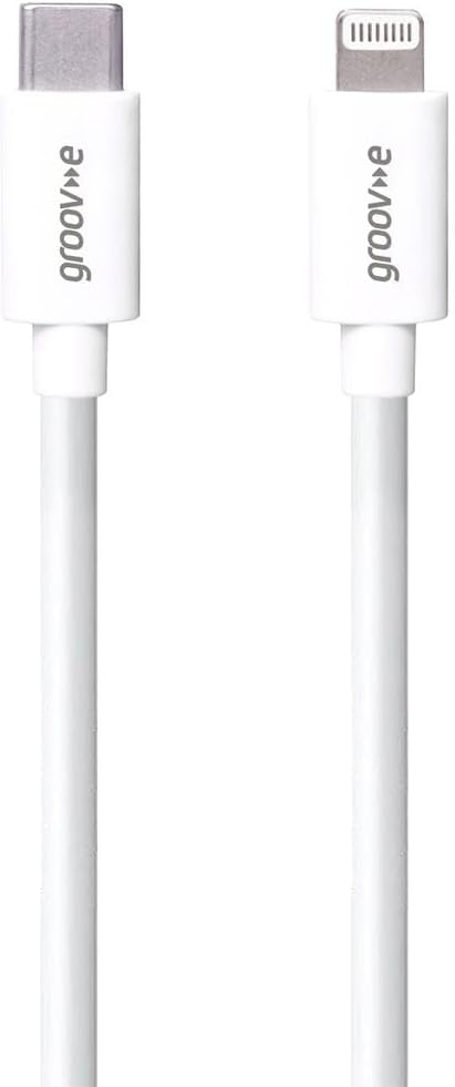Groov-e MFI Lightning to USB-C Charging Cable 1M, White - GVMA046WE