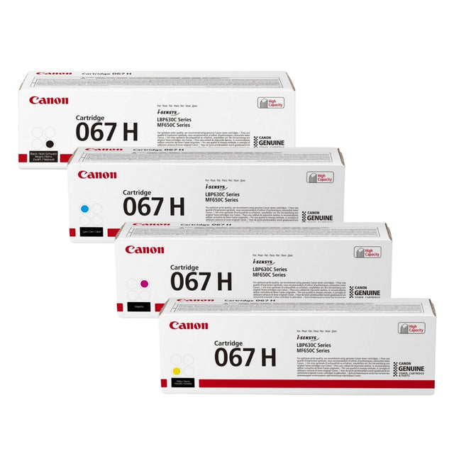 Canon 067H High Yield Black Cyan Magenta Yellow Toner Cartridges Multipack