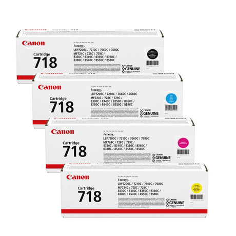 Canon 718 Black Cyan Magenta Yellow Toner Cartridges Multipack