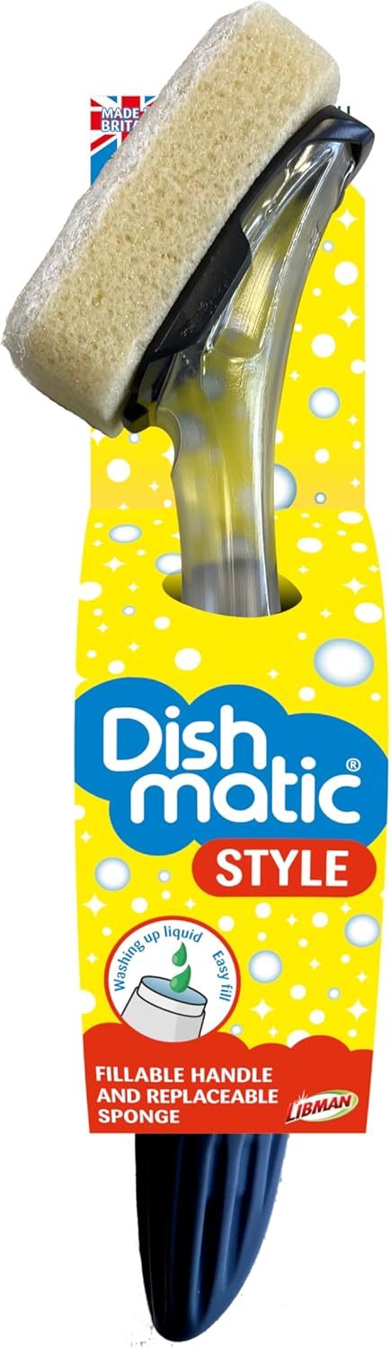 Dishmatic Washing-Up Sponge with Refillable Liquid Dispensing Handle
