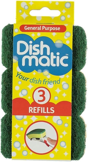 Dishmatic Sponge Refills, 3 pack