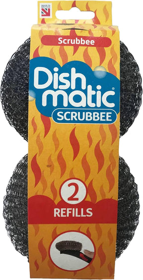 Dishmatic Scrubbee Stainless Steel Scourer Head Refills - Pack of 2