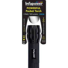 Infapower F011 3 Watt Powerful Pocket Torch, Black