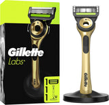 Gillette Labs Men's Razor, Champion Gold with Reusable Handle and 1 Refill Cartridge