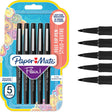 Paper Mate Flair Fibre Tip Pens, Medium 0.7mm, Black Ink, Pack of 5 (20289096)