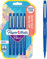 Paper Mate Flair Fibre Tip Pens, Medium 0.7mm, Blue Ink, Pack of 5 (20286477)