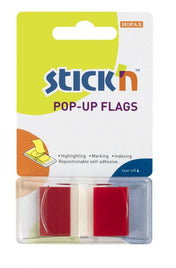 Valuex Pop-Up Page Flags 45x25mm, Red, Pack of 50 (260210)