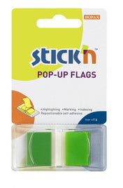 Valuex Pop-Up Page Flags 45x25mm, Green, Pack of 50 (260234)
