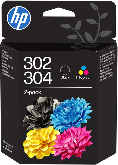 HP 302/304 Black and Colour Ink Cartridge Combo Pack - B82L1AE