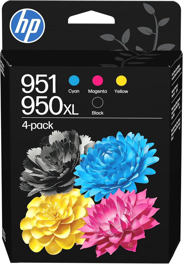 HP 950XL Black and 951 Cyan Magenta Yellow Ink Cartridge Combo Pack - C3WK1AE