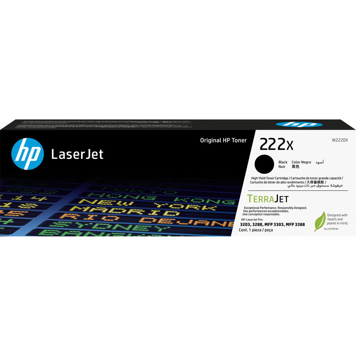 HP 222X High Yield Black Original LaserJet Toner Cartridge - W2220X