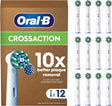 Oral-B Pro Cross Action Original Electric Toothbrush Head, White - Pack of 12