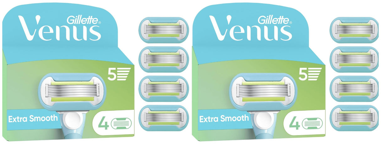 Gillette Venus Extra Smooth Razor Blades - 8 Piece Bundle (2 Packs of 4)