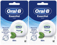 Oral-B Essential Floss Waxed, 50m - Mint - 2 Pack Bundle
