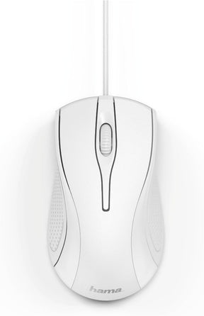 Hama MC-200 Wired USB Mouse, 3 Button, White - 182603