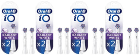 Oral-B iO Radiant White Electric Toothbrush Heads - 8 Piece Bundle (4 packs of 2)