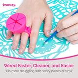 Tweexy Craft Vinyl Weeding Scrap Collector Ring - Pink Glow