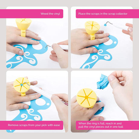 Tweexy Craft Vinyl Weeding Scrap Collector Ring - Sky